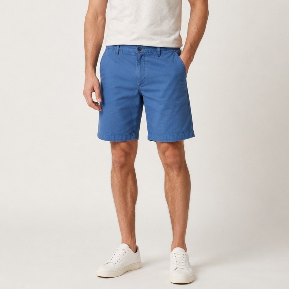 Dockers Ultimate Short Mens 32 Blue Supreme Flex Chino Casual 8.5" Inseam Shorts